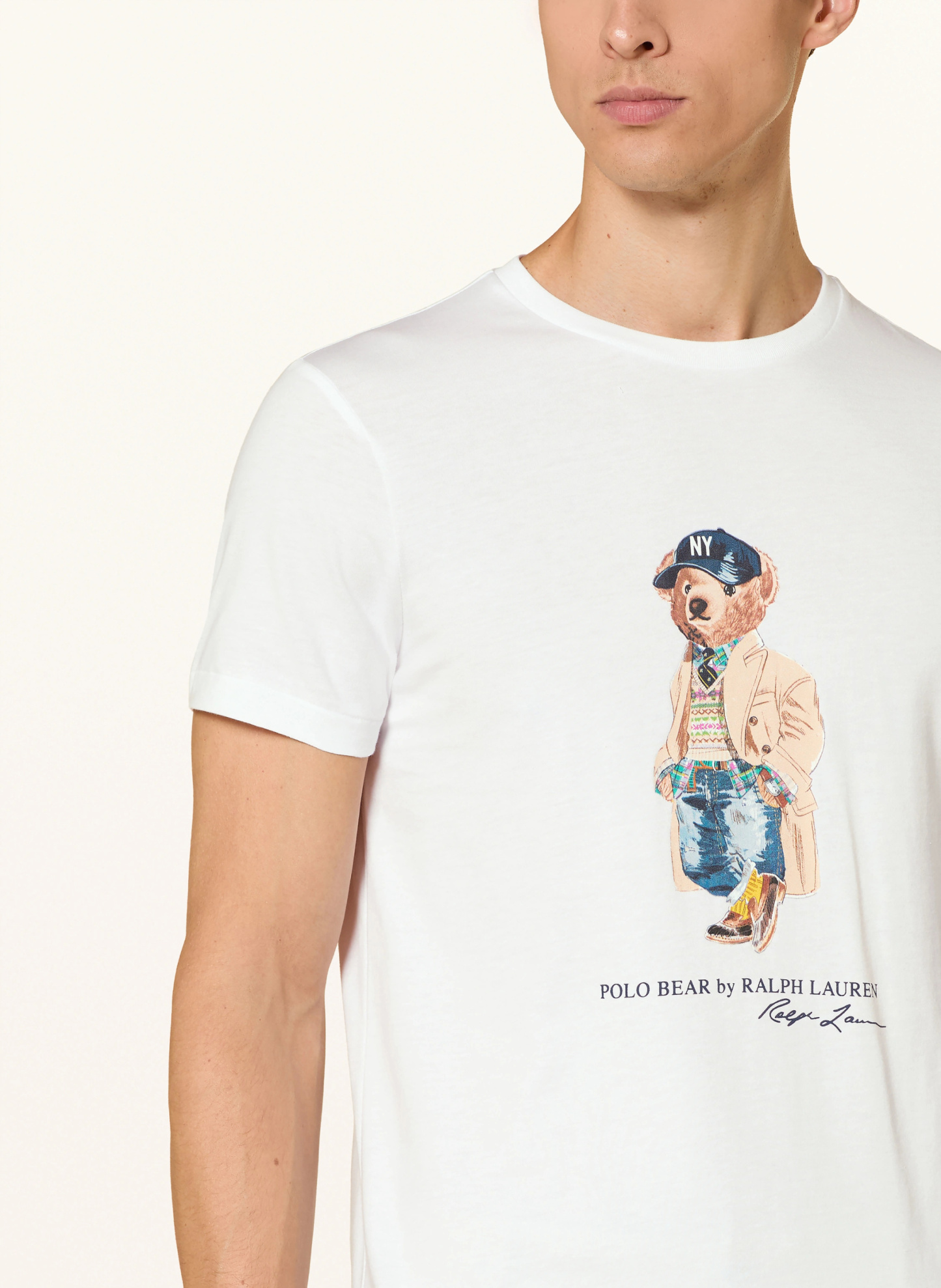 POLO RALPH LAUREN T-Shirt – WEISS / BEIGE / BLAU