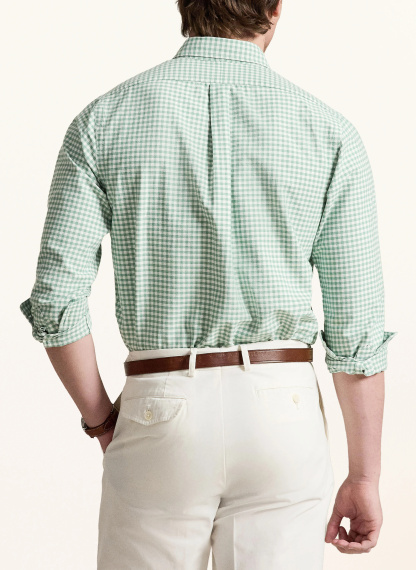 POLO RALPH LAUREN Hemd Custom Fit – HELLGRÜN / WEISS