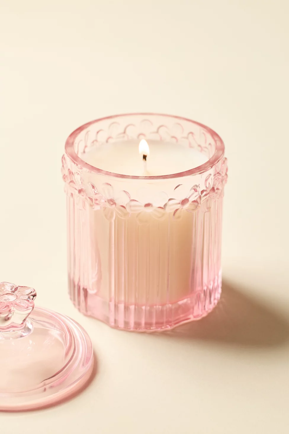 Glass Flower Jar 7 oz Scented Candle - Withered Rose Petals