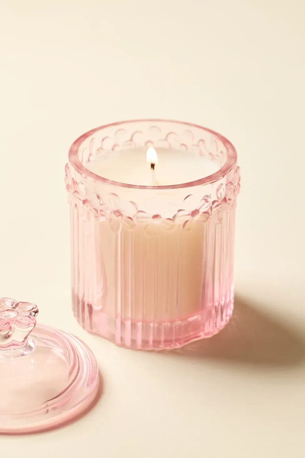 Glass Flower Jar 7 oz Scented Candle - Withered Rose Petals