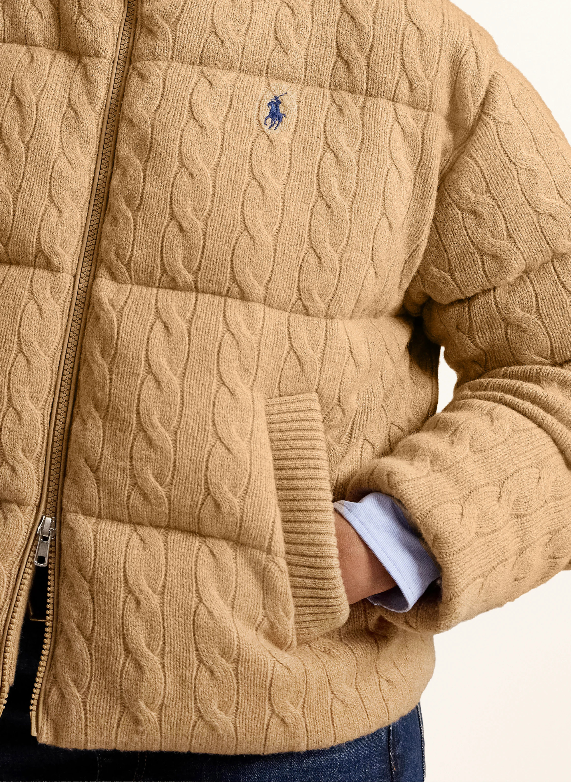 POLO RALPH LAUREN Steppjacke – CAMEL / DUNKELBLAU
