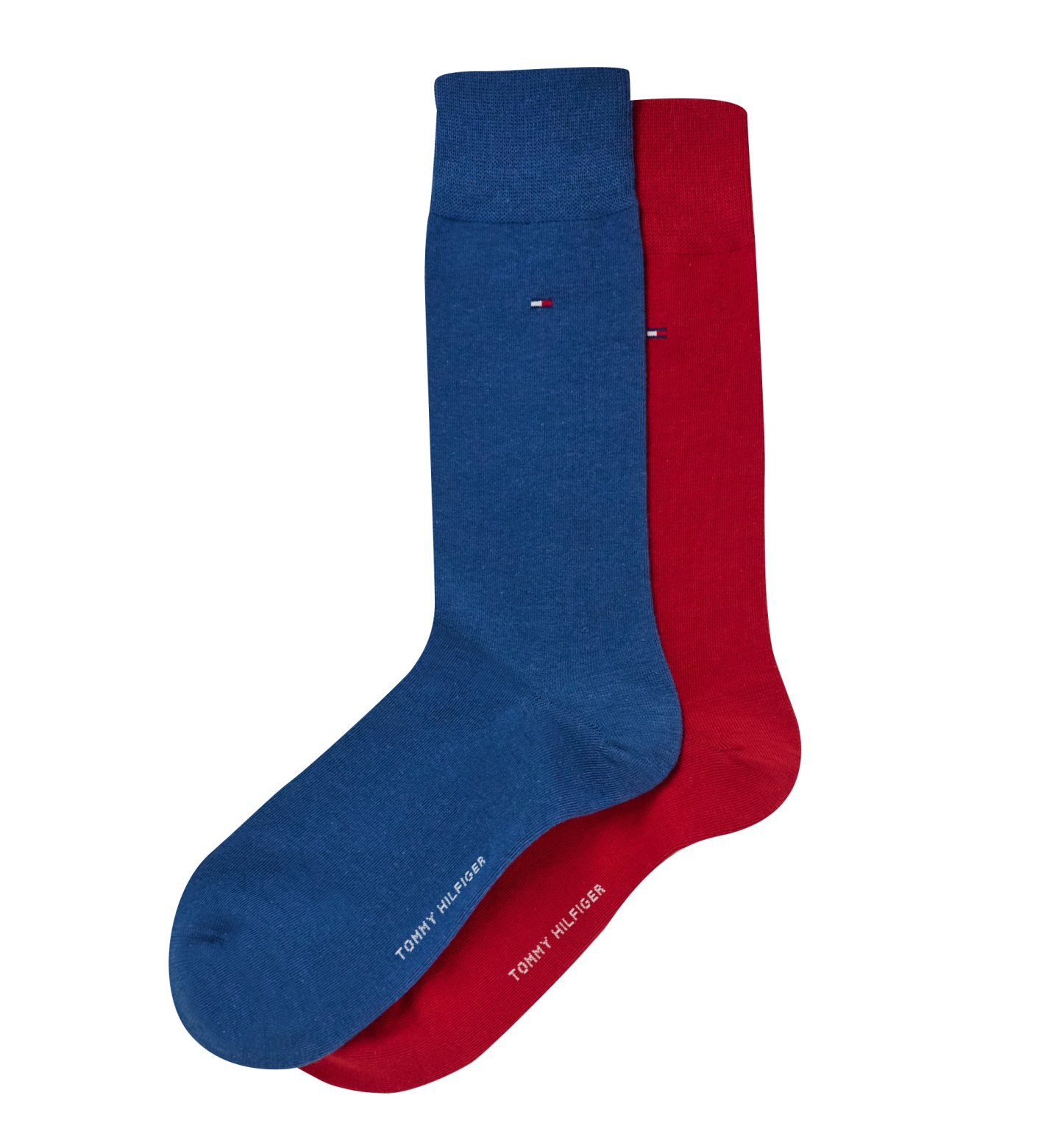 Tommy Hilfiger Men's Solid Dress Socks, 2-Pack - Blue/Red