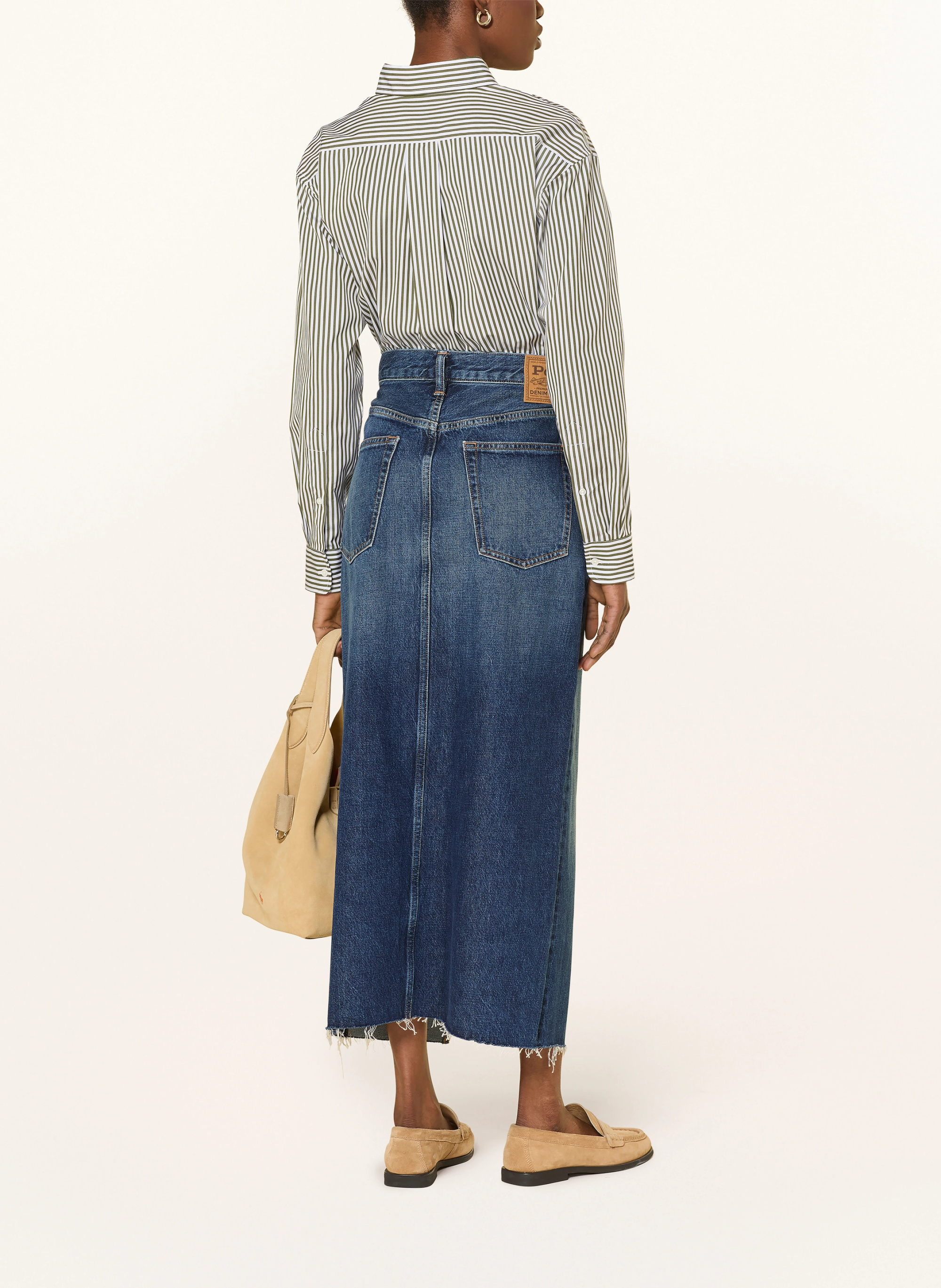 POLO RALPH LAUREN Hemdbluse – OLIV / WEISS