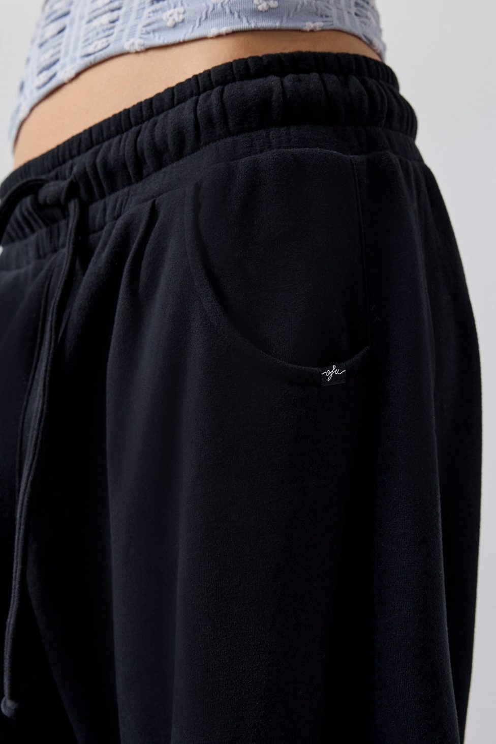 Out From Under Essential Barrel Leg Full Length Sweatpants - Black