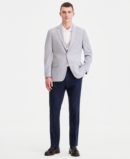 Tommy Hilfiger Men's Modern-Fit Patterned Blazer - Blue Grey