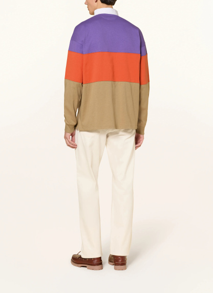 POLO RALPH LAUREN Rugbyshirt Big Fit – BEIGE / LILA / DUNKELORANGE