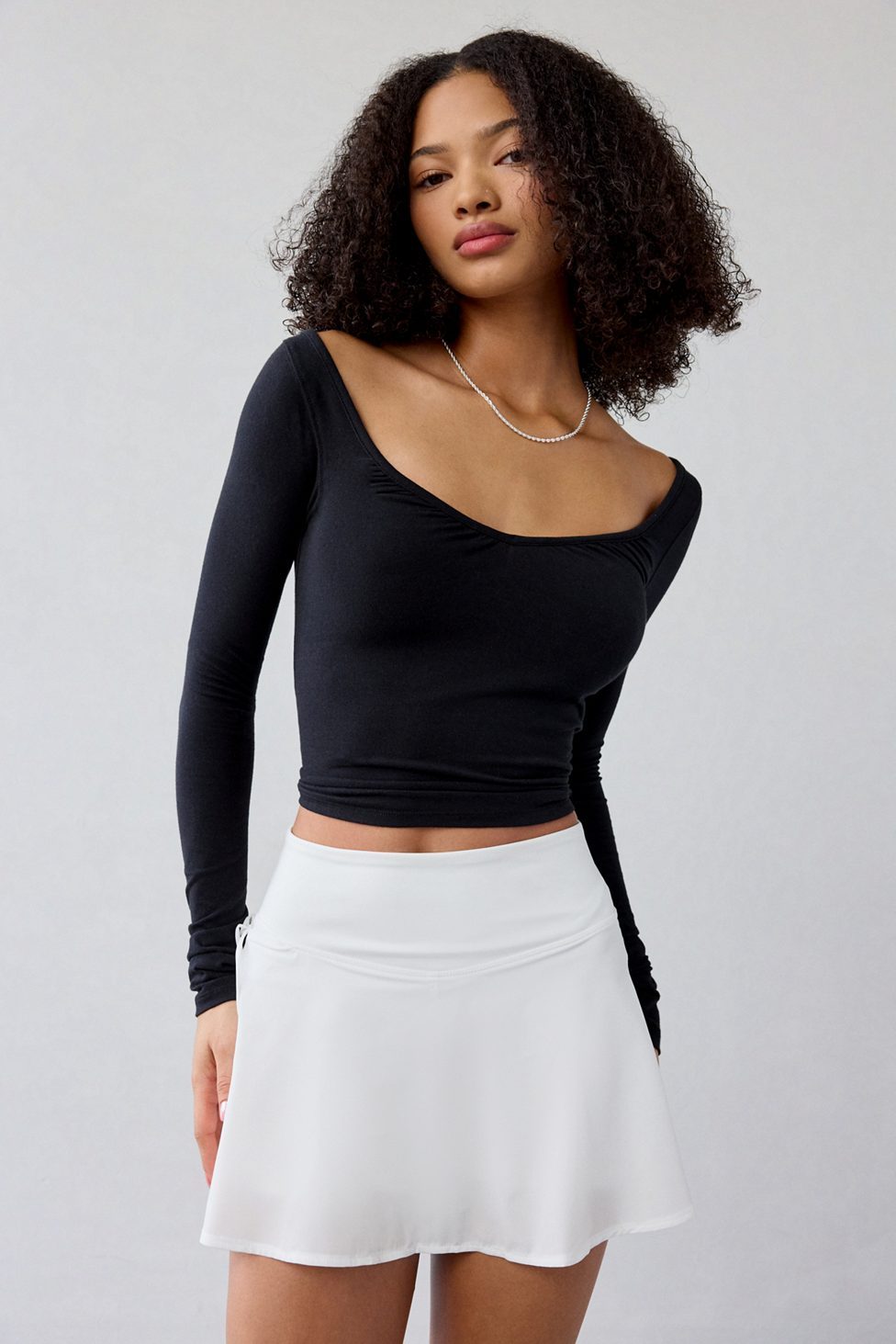 Out From Under Studio Woven Wrap Mini Skort - White