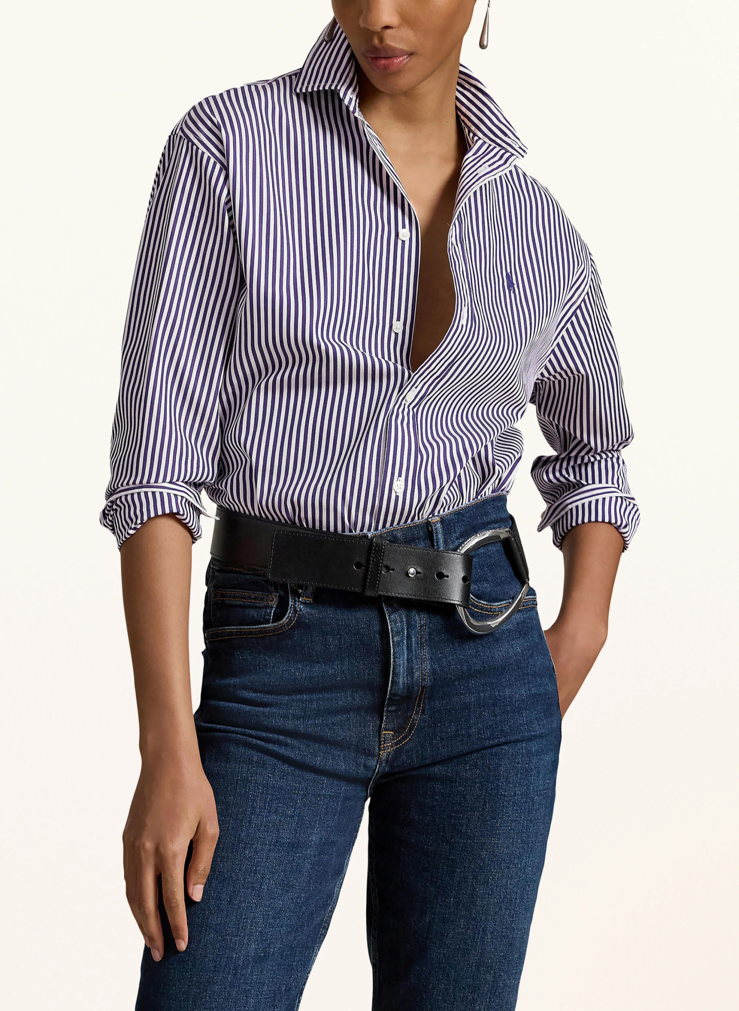 POLO RALPH LAUREN Hemdbluse – DUNKELBLAU / WEISS