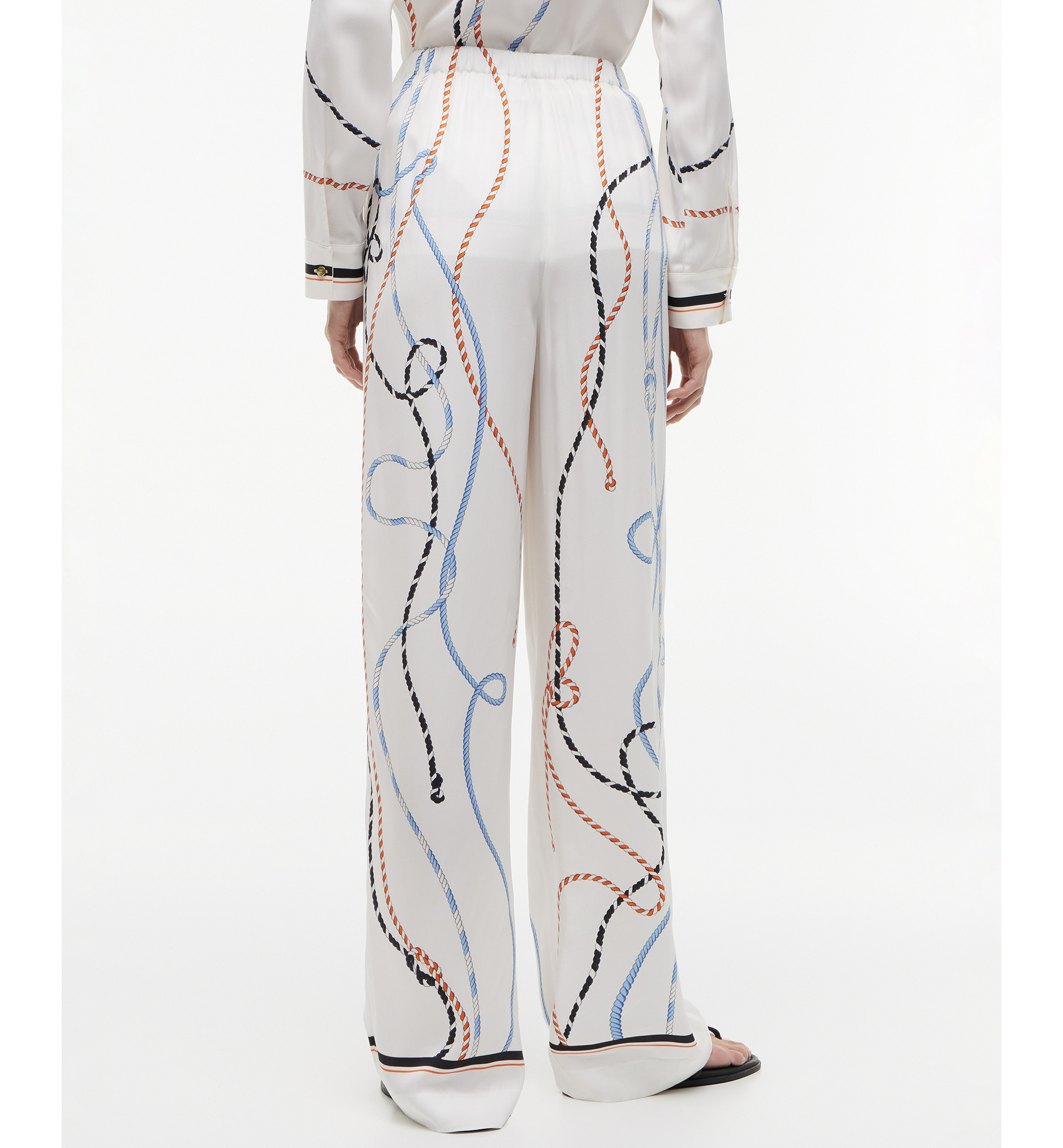Tommy Hilfiger Women's Printed Wide-Leg Pants - Placed Multi Color Rope