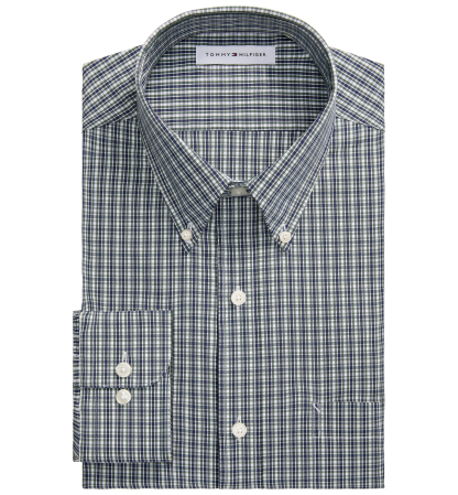 Tommy Hilfiger Men's Regular Fit Wrinkle Resistant Stretch Dress Shirt - Green