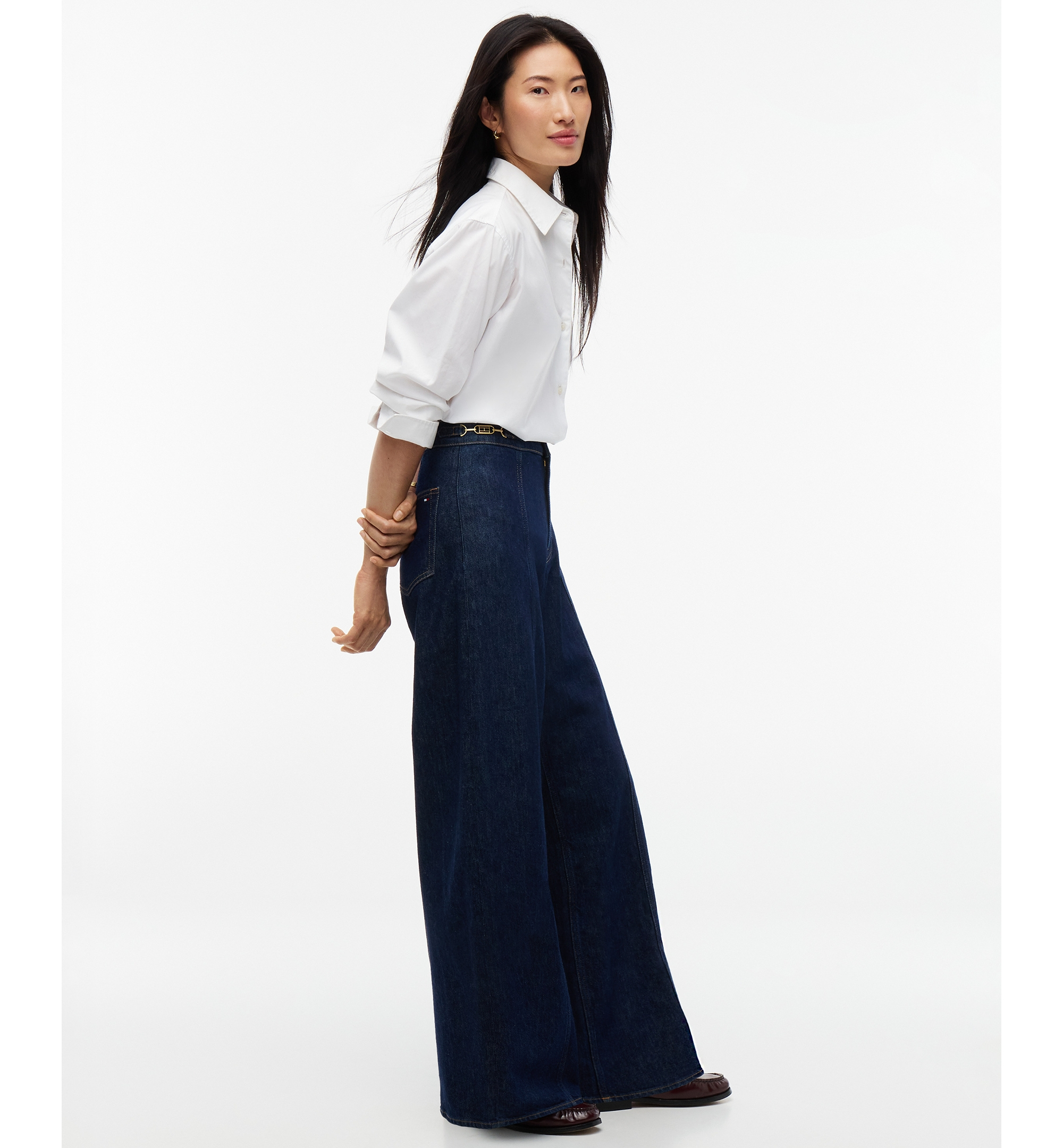 Tommy Hilfiger Women's Indie High-Rise Wide-Leg Jeans - Roy