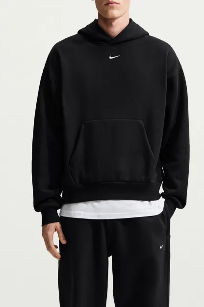 Nike Solo Fleece Hoodie Sweatshirt - Black/Sail