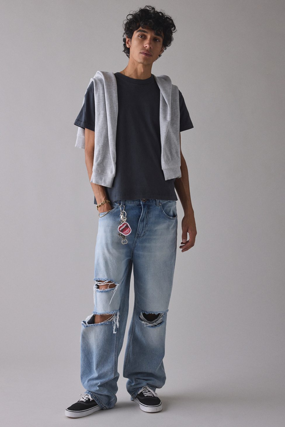 BDG Bonfire Cropped Tee - Black