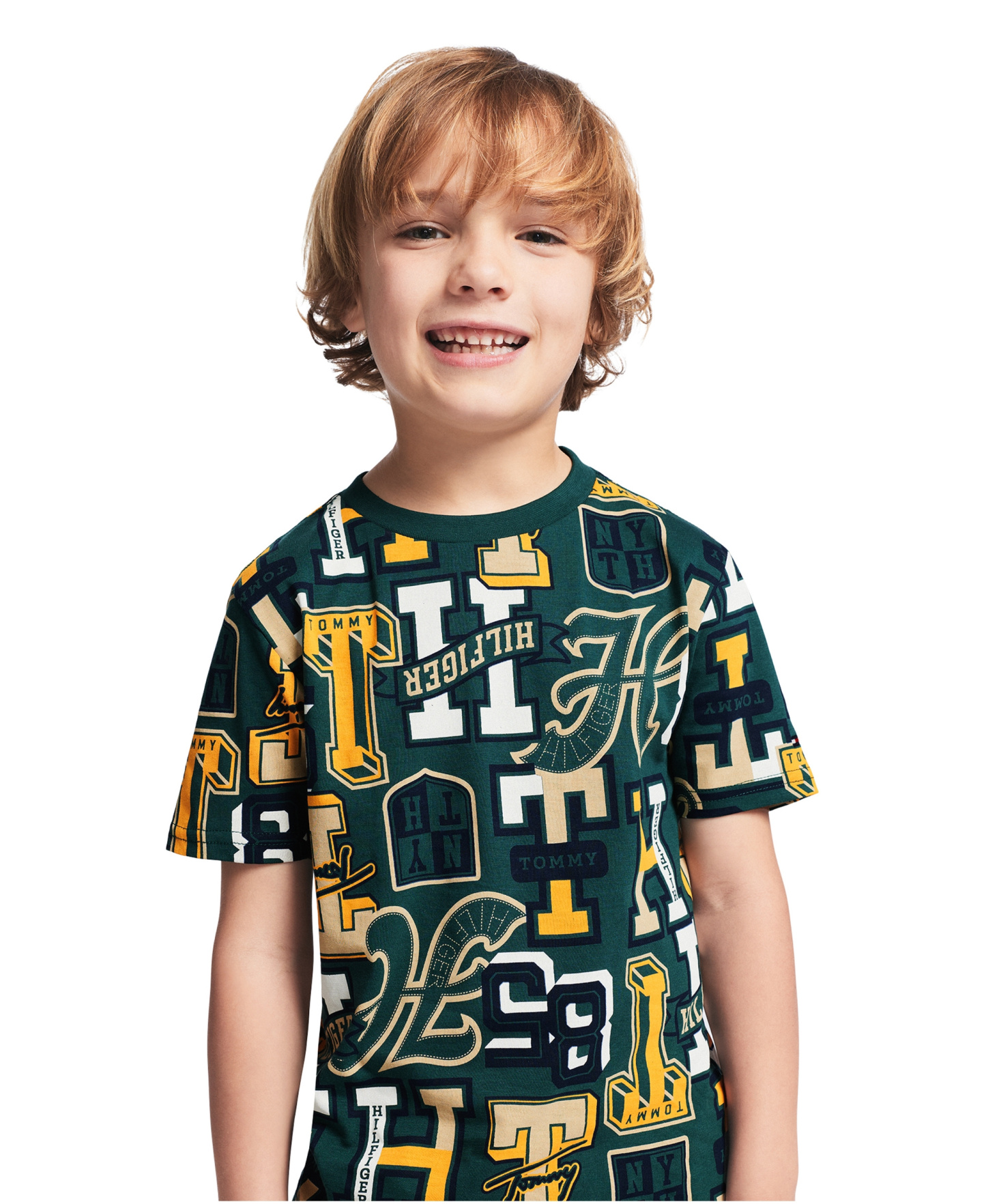 Tommy Hilfiger Boys' 2T-7 Varsity Print Short-Sleeve T-Shirt - June Bug