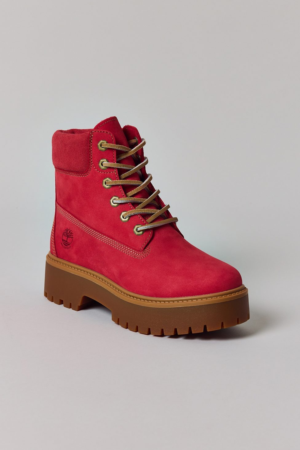 Timberland Women's Stone Street 6-Inch Platform Waterproof Leather Boots - Medium Red