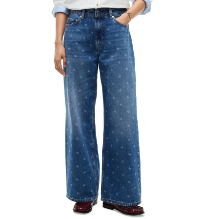 Tommy Hilfiger Women's American Icons High-Rise Wide-Leg Jeans, Macy's Exclusive - Medium Wash