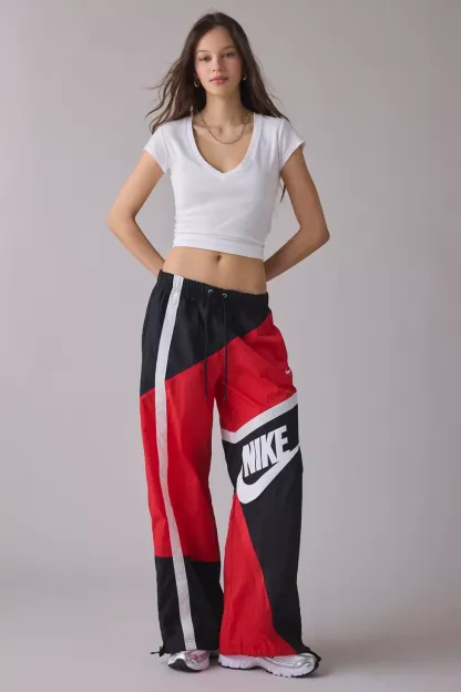Nike Sportswear Loose Woven Open-Hem Pants - University Red/ Black/ Sail