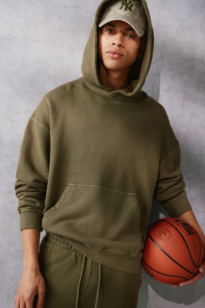 Standard Cloth Pregame Hoodie Sweatshirt - Burnt Olive Wash