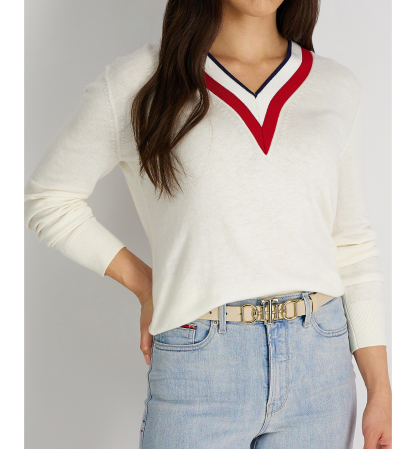 Tommy Hilfiger Women's Skinny Double Ended Horsebit Buckle Dress Casual Belt - Natural