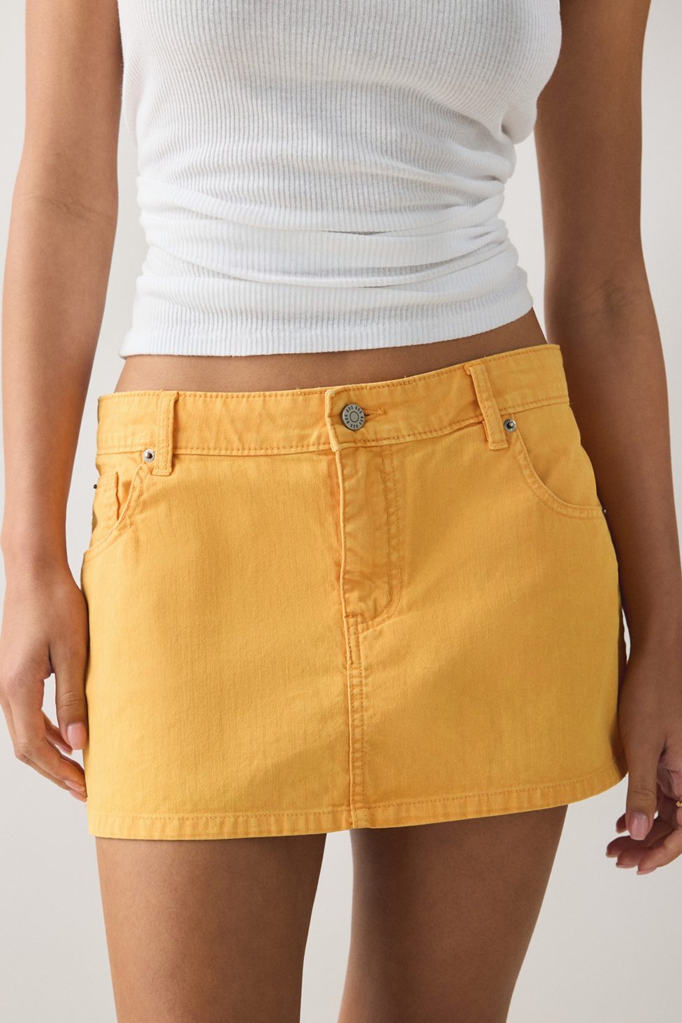 BDG Onna Denim Micro Mini Skirt - Orange