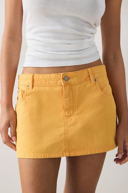 BDG Onna Denim Micro Mini Skirt - Orange