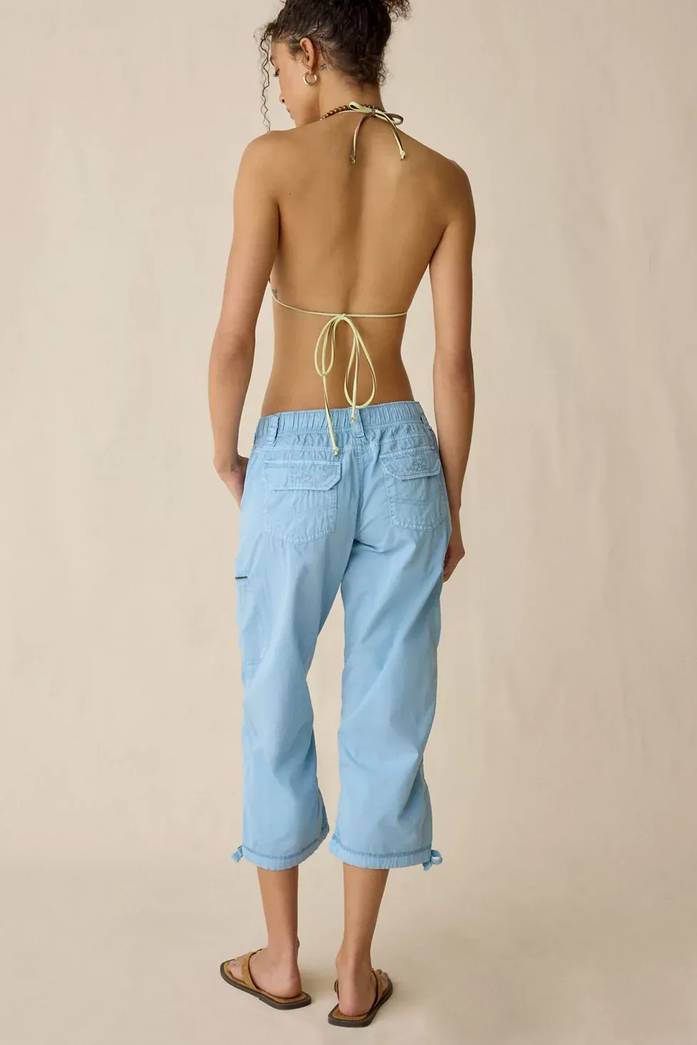 BDG Sidekick Crop Cotton Utility Pants - Light Blue