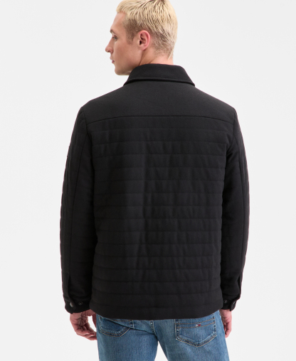 Tommy Hilfiger Men's Quilted Shirt Jacket - Black