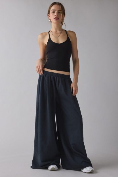 Out From Under Lived In Extreme Wide Leg Sweatpants - Washed Black