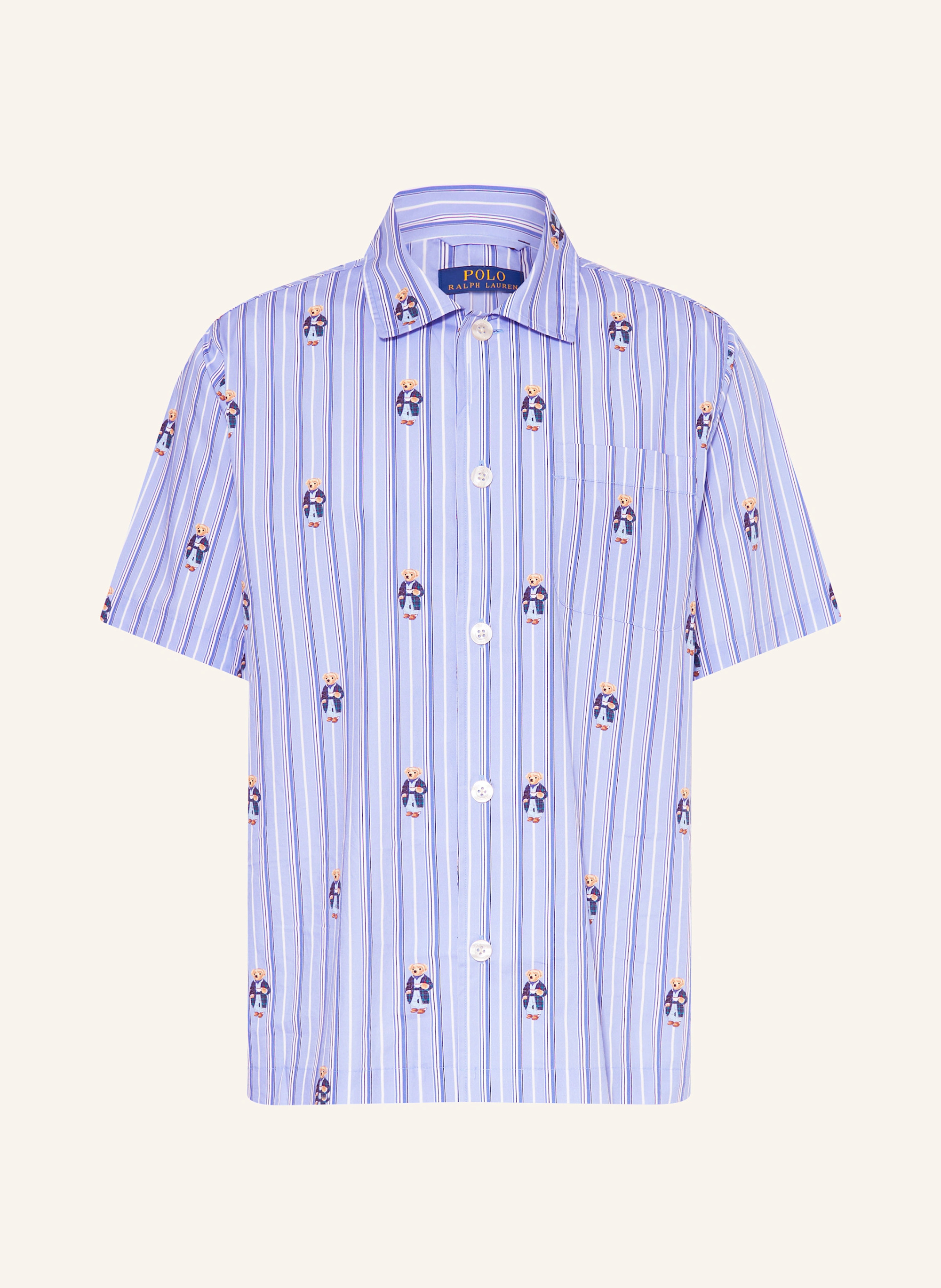 POLO RALPH LAUREN Schlafshirt – HELLBLAU / BLAU / HELLBRAUN