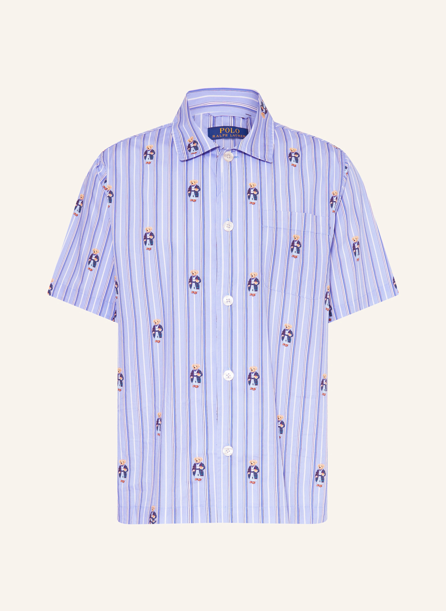 POLO RALPH LAUREN Schlafshirt – HELLBLAU / BLAU / HELLBRAUN