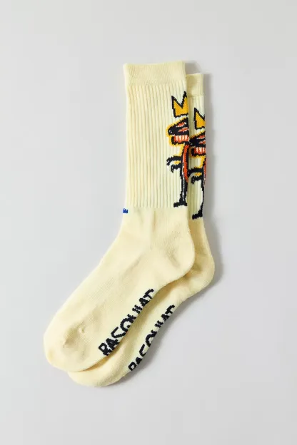 Basquiat Dino Crew Socks - Cream