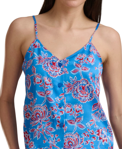 Tommy Hilfiger Women's V-Neck Camisole Top and Boxer Shorts, 2-Piece Set - Paisley Blue