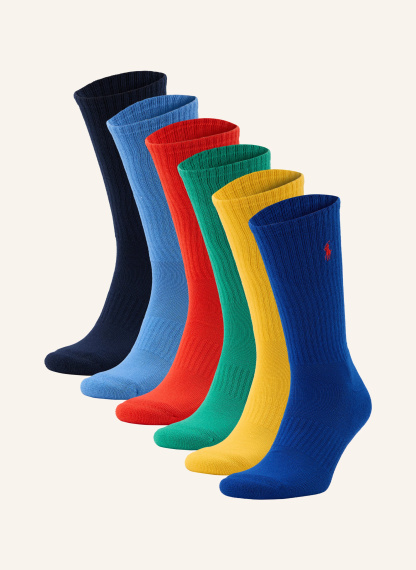 POLO RALPH LAUREN 6er-Pack Strümpfe – DUNKELBLAU / GELB / GRÜN