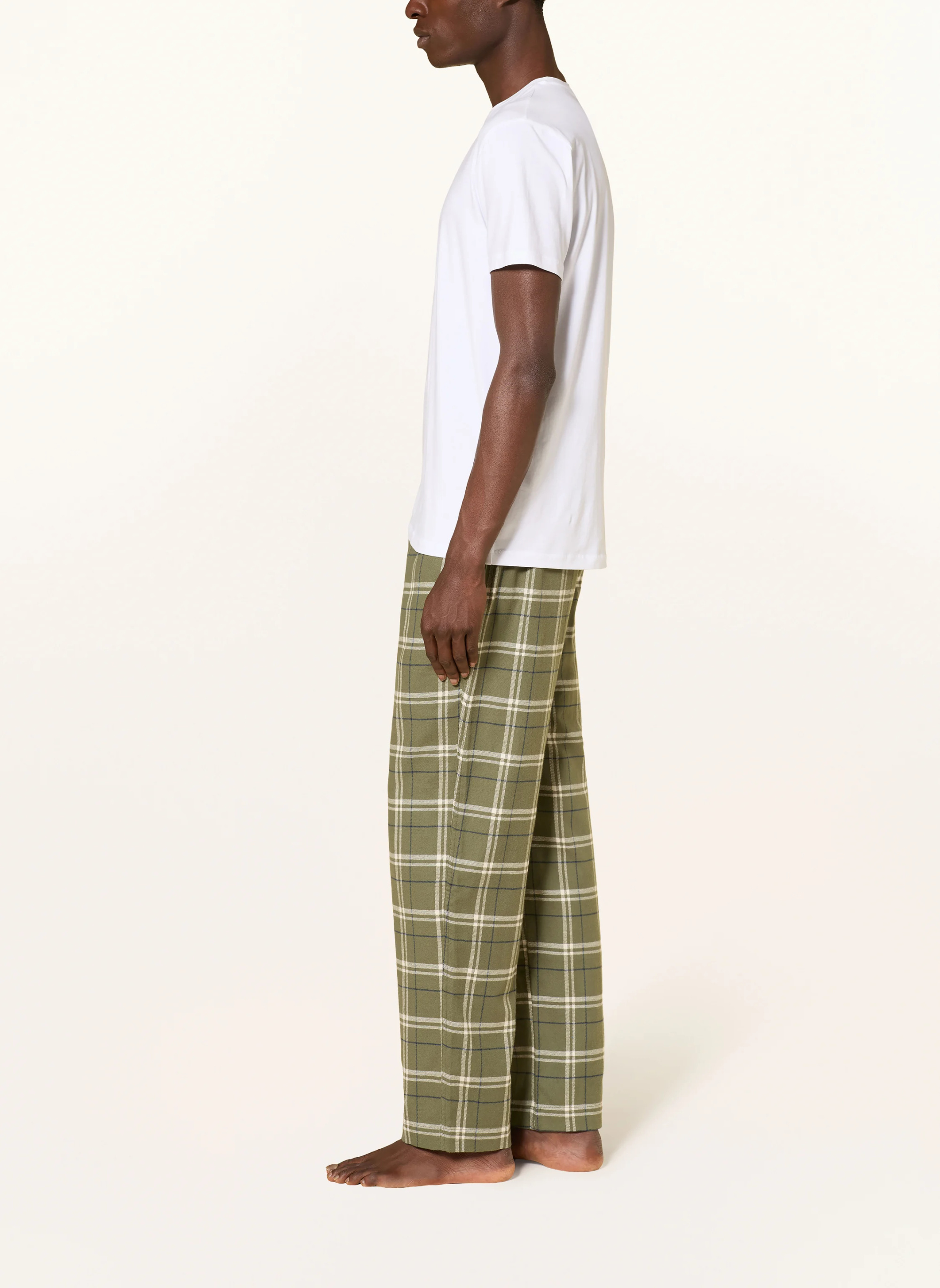POLO RALPH LAUREN Lounge-Hose aus Flanell – GRÜN / DUNKELBLAU / WEISS
