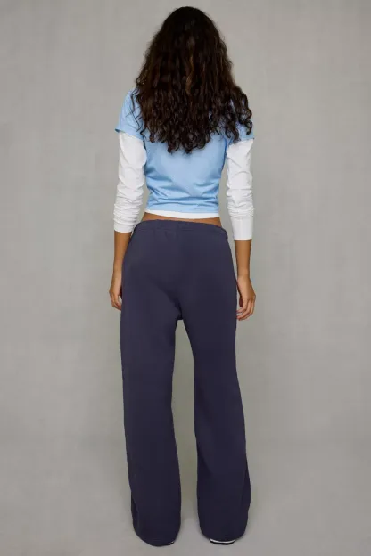 Nike Studio Fleece Mid-Rise Wide Leg Pants - Charcoal