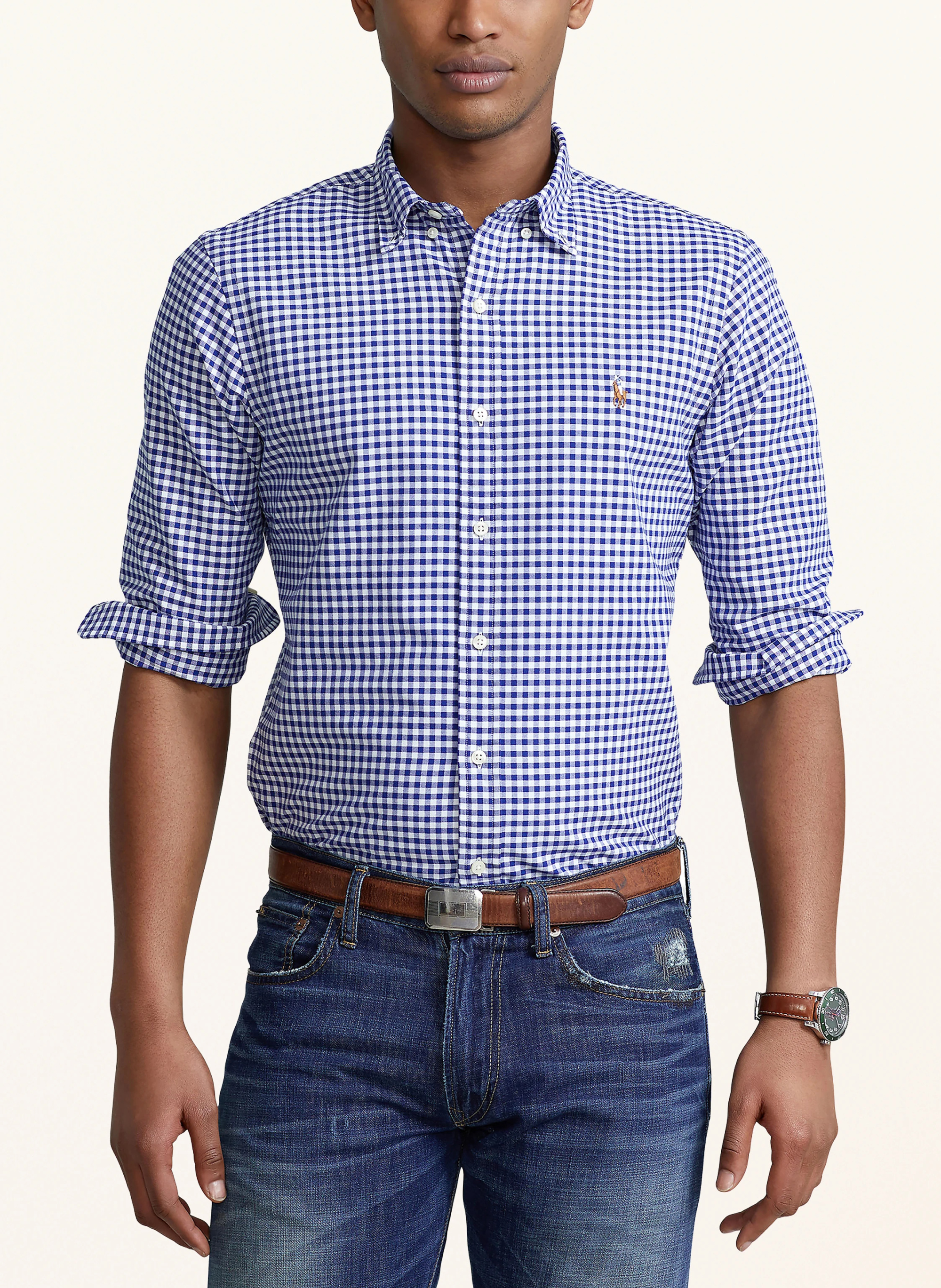 POLO RALPH LAUREN Oxfordhemd Slim Fit – WEISS / HELLBLAU