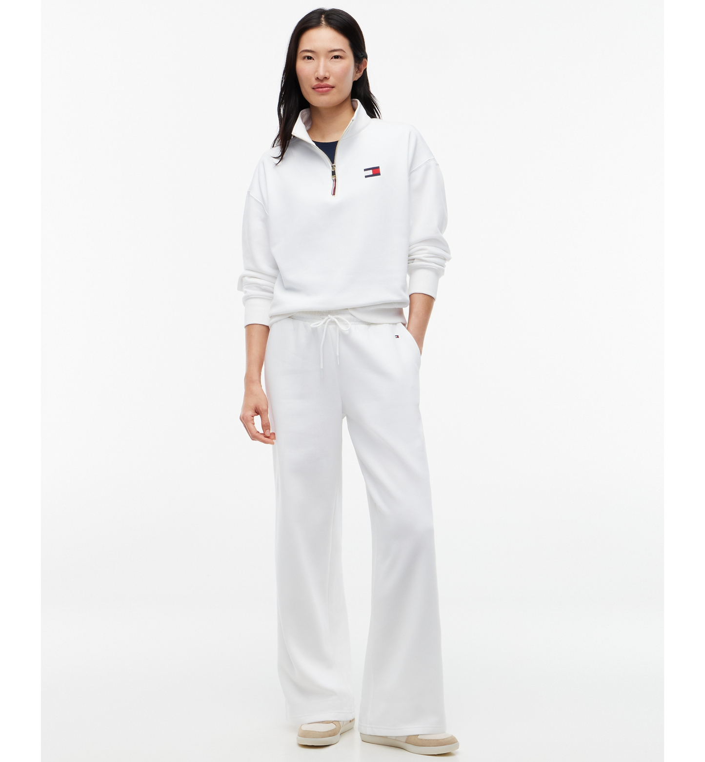 Tommy Hilfiger Women's Marina Straight-Leg Mid-Rise Drawstring Sweatpants - White