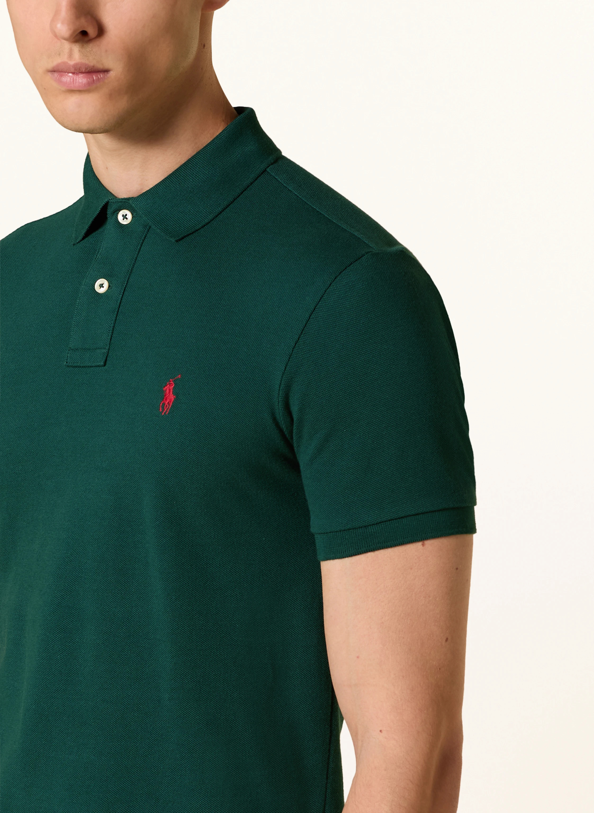 POLO RALPH LAUREN Piqué-Poloshirt Slim Fit – DUNKELGRÜN