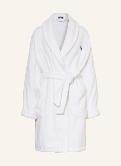 POLO RALPH LAUREN Damen-Bademantel – WEISS / DUNKELGRÜN / SCHWARZ