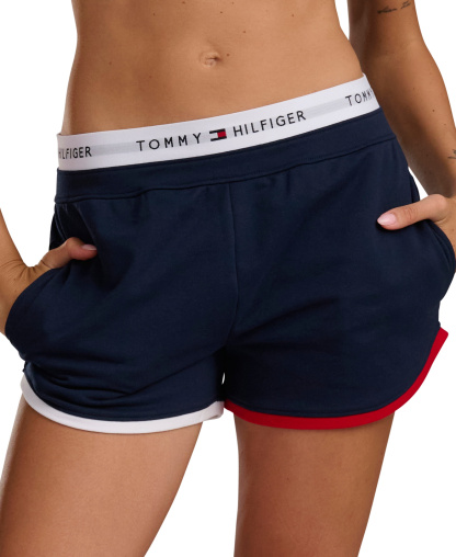 Tommy Hilfiger Women's Mid-Rise French Terry Boxer Shorts, 3" Inseam - Sky Captain