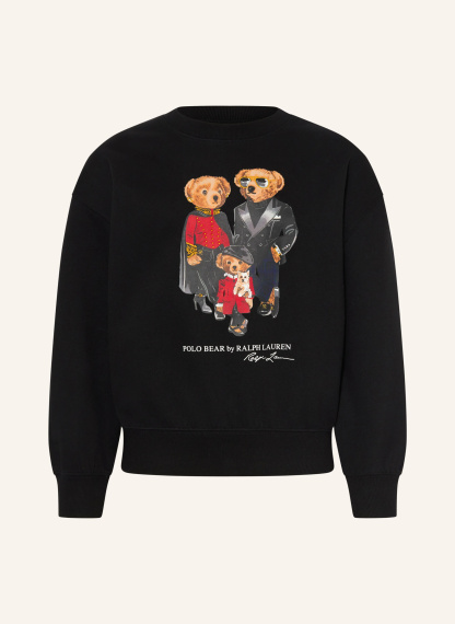 POLO RALPH LAUREN Sweatshirt – SCHWARZ / BRAUN / DUNKELROT