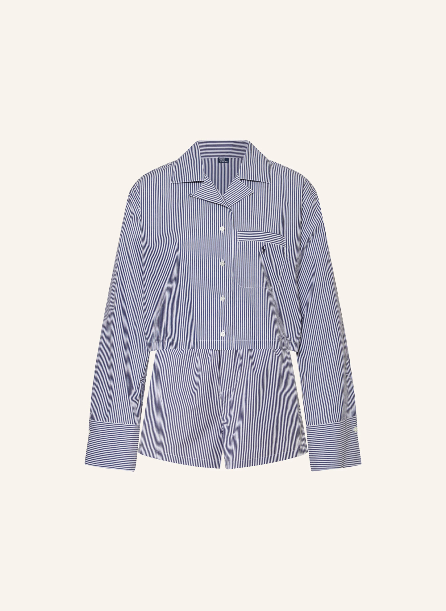 POLO RALPH LAUREN Schlafanzug – WEISS / DUNKELBLAU