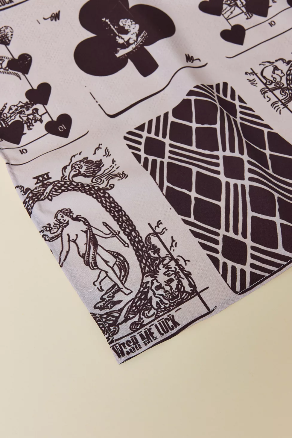 Wish Me Luck Playing Card Pattern Bandana - Brown