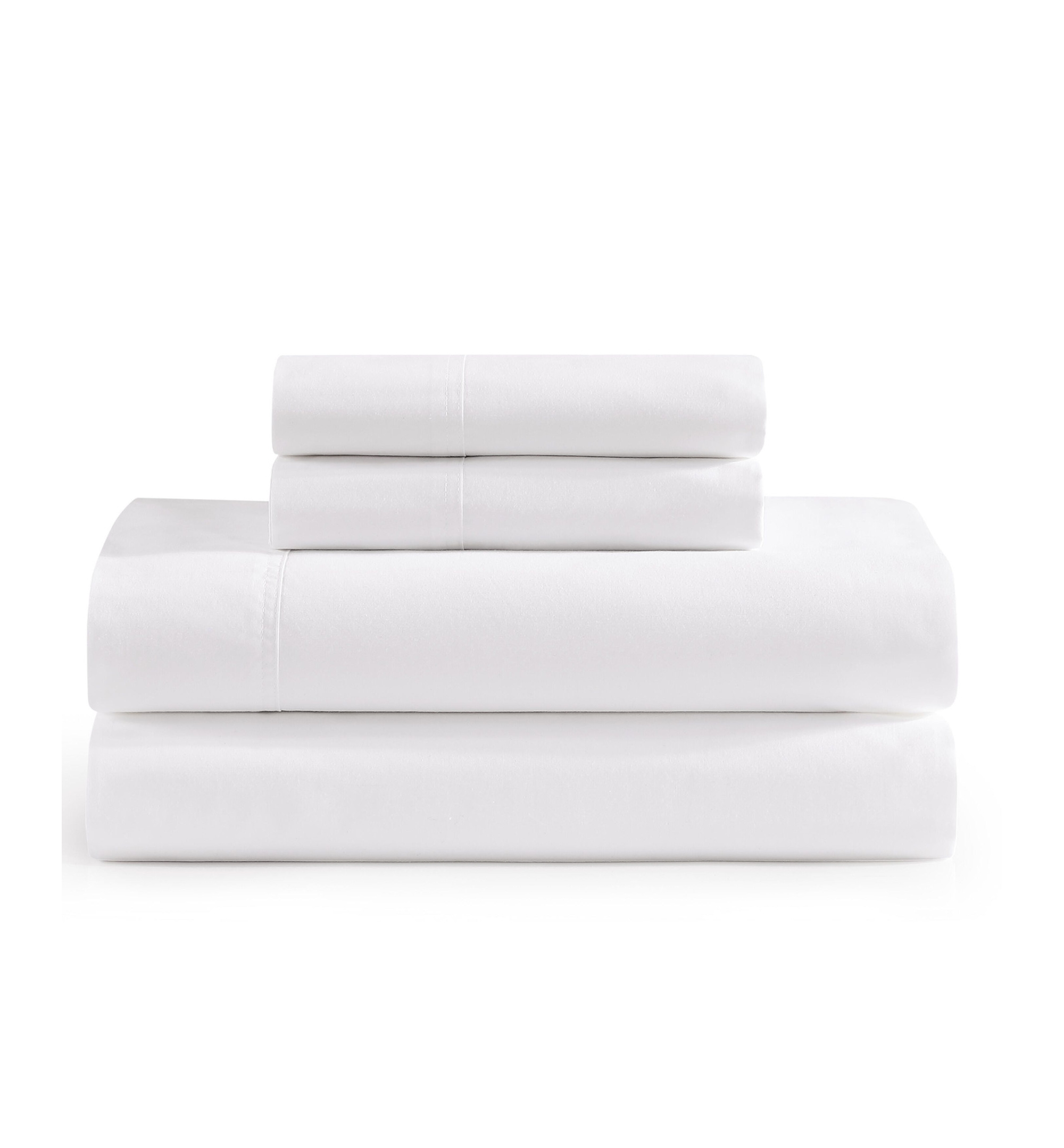 Tommy Hilfiger Solid 200-Thread Count Cotton Percale Sheet Set - White