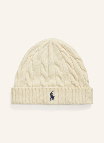 POLO RALPH LAUREN Mütze – ECRU / DUNKELBLAU