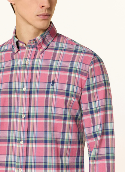 POLO RALPH LAUREN Hemd Custom Fit – ROSA / HELLGRÜN / BLAU