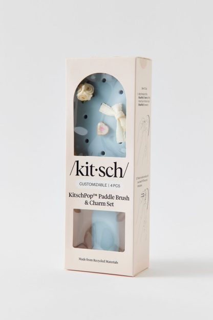 KITSCH KitschPop Paddle Brush & Charm Set - Haze Blue