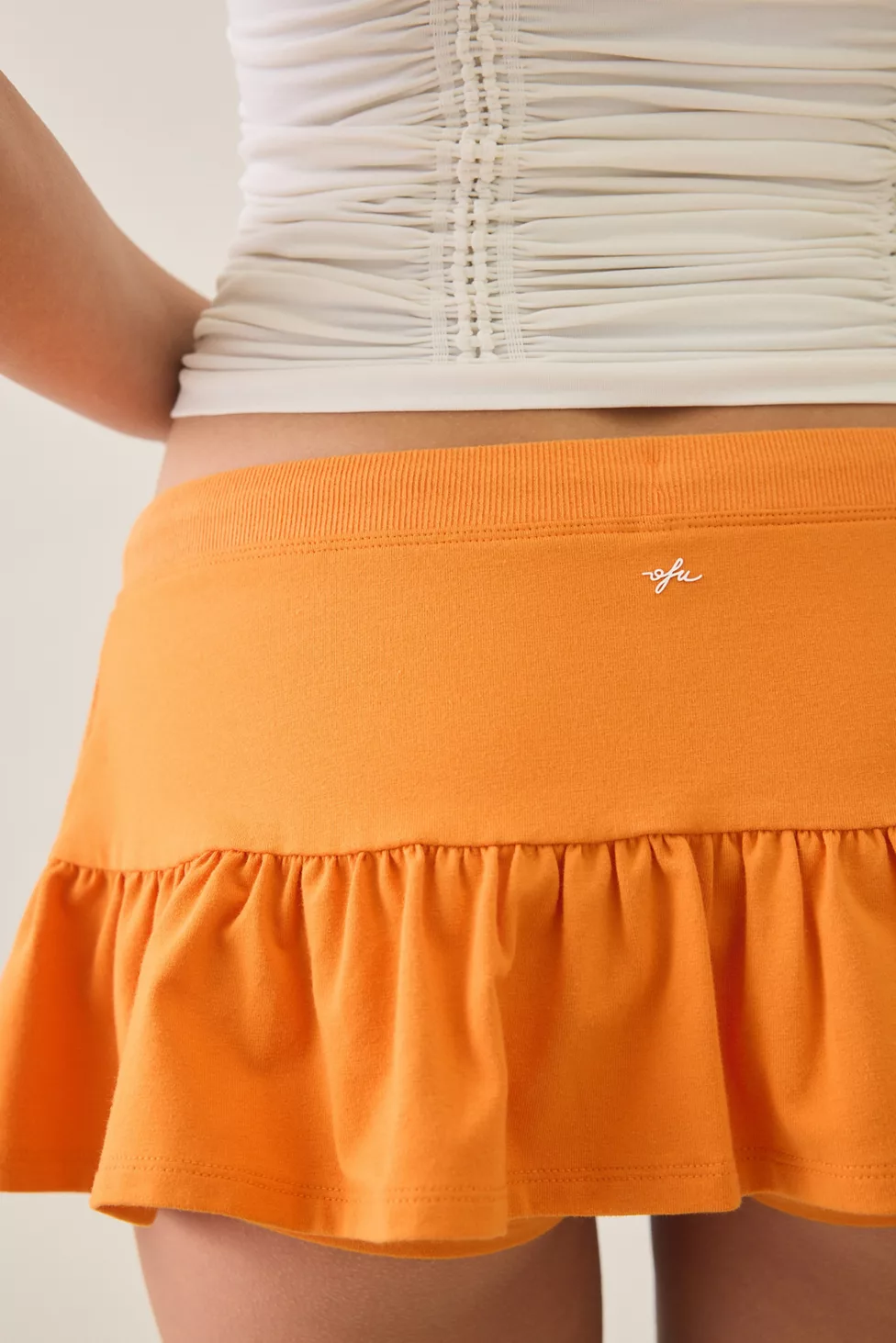 Out From Under Bec Game Day Pocket Low-Rise Mini Skort - Orange