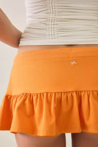 Out From Under Bec Game Day Pocket Low-Rise Mini Skort - Orange