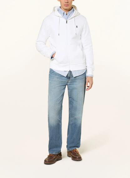 POLO RALPH LAUREN Sweatjacke – WEISS / SCHWARZ